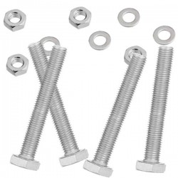 Pack de 4 boulons galvanisés M12x100 avec rondelles et écrous