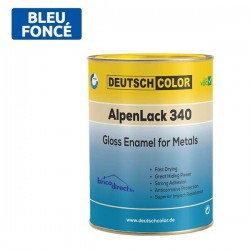 Peinture Laquée Brillante Bleu Foncé pour Métaux 1Kg ALPENLACK 340 DEUTSCHLATEX