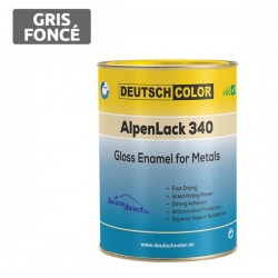 Peinture Laquée Brillante Gris Foncé pour Métaux 1Kg ALPENLACK 340 DEUTSCHLATEX