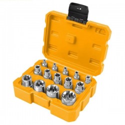 Jeu de 14 Douilles TORX femelles pour clés 1/4" 1/2" et 3/8" tolsen