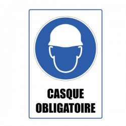 Pictogramme Plaque CASQUE OBLIGATOIRE 400x300mm