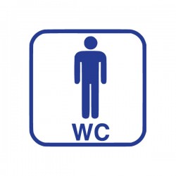 Pictogramme Plaque WC HOMMES 150x150mm