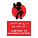 Pictogramme Plaque INTERDIT ACCES 200x300mm