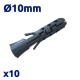 Pack de 10 chevilles 10mm TOROZER