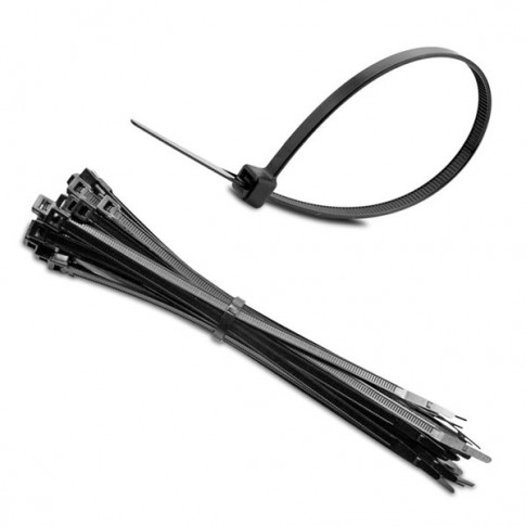 Pack 100 Attaches Serre-câble noir 2.5/150mm SGS