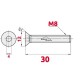 Pack de 10 vis à tête creuse HEX fraisée M6x30 en INOX TOROZER