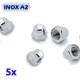 Pack de 5 écrous borgnes M8 en INOX A2 TOROZER