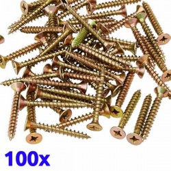 Pack de 500 vis parker à bois jaunes 5x60