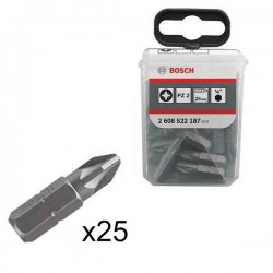 Jeu de 25 embouts PZ2 EXTRA DURS 25mm BOSCH