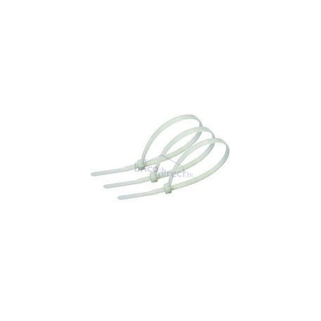 Pack 100 Attaches serre-câbles blancs en plastique 4.0/150mm
