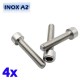 Pack de 4 vis à tête creuse HEX M8x30 en INOX TOROZER