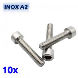 Pack de 10 vis à tête creuse HEX fraisée M6x30 en INOX TOROZER