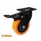Roue pivotante en PVC Ø50mm à platine et à frein