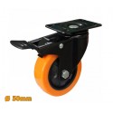 Roue pivotante en PVC Ø50mm à platine et à frein
