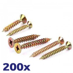 Pack de 200 vis Parker jaunes 4x40