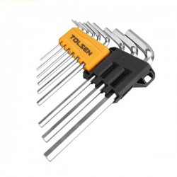 Jeu de 9 clés mâles HEX longues TOLSEN