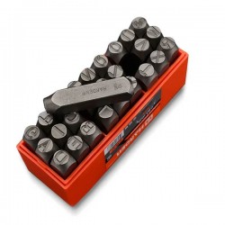 Jeu de 27 poinçons lettres en acier 10mm HARDEN