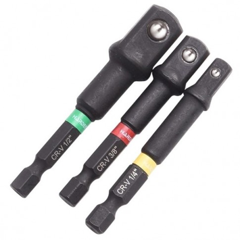 Jeu de 3 adaptateurs à douilles pour visseuses et perceuses HARDEN