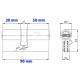 Cylindre de porte 90mm (35/55) KALE KILIT