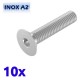 Pack de 10 vis à tête creuse HEX fraisée M6x30 en INOX TOROZER