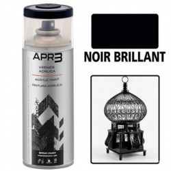 Peinture acrylique RAL 9005 Noir Brillant 400ml APR3