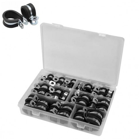 Coffret de 52 colliers de fixation isophoniques en P en Inox YATO