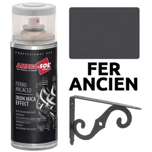 Peinture effet fer forgé couleur Fer ancien 400ml AMBRO_SOL