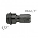 Adaptateur 1/2" à HEX 1/4" pour Boulonneuses à choc EMTOP