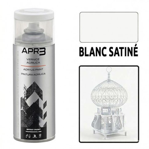 Peinture acrylique RAL 9010 Blanc satiné 400ml APR3