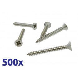Pack de 500 vis parker à bois argent 6x40