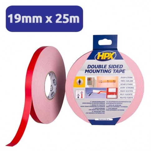 Adhésif double face Spécial Miroirs 19mmx25M HPX 2500