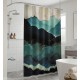Rideau de douche Bleu Montagne 180x200cm