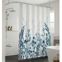 Rideau de douche Bleu Floral Aquarelle 180x200cm