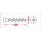 Pack de 200 vis parker à bois Jaunes 5x100