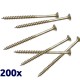 Pack de 200 vis parker à bois Jaunes 5x100