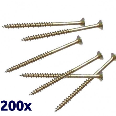 Pack de 200 vis parker à bois Jaunes 5x100