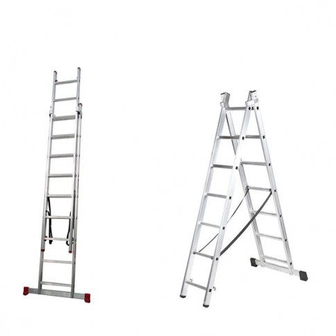 Echelle double en aluminium 2x2.0m LITAN