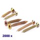 Pack de 2000 vis Parker à bois jaunes 4x35