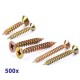 Pack de 2000 vis Parker à bois jaunes 3x20