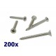 Pack de 200 vis parker à bois argent 5x50