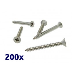 Pack de 200 vis parker à bois argent 5x50