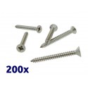 Pack de 200 vis parker à bois argent 5x50