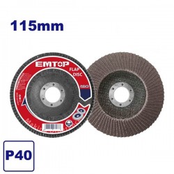 Disque 115mm à lamelles G40 profil bombé pour métaux EMTOP